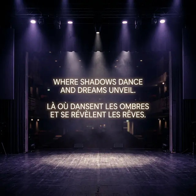 Professional stage with lighting and screen